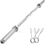 7Ft Barbell: Solid Chrome Bar for Strength Training, W, and Powerlifting - 2Inch Diameter, 700lbs