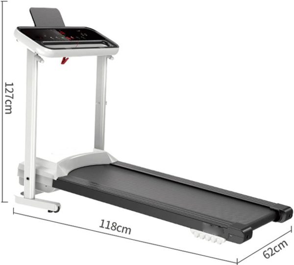 Treadmills Household Electric Treadmill Bluetooth Speakers Mute Fitness Gym Motorized Treadmill (White)