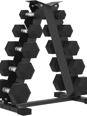 Rubber Hex Dumbbell Set with Racks, Multiple Options in 160/200/380/450/550lbs, Strength Training Weight Set Home Gym(New)