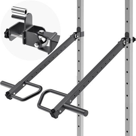 Heavy Duty Adjustable  Lever Arms - 600 lbs , Alloy Steel, Fits 2'' x 2'' and 3'' x 3'' Power Racks with 5/8" or 1" Holes, Home Gym Strength Training, Compatible with 2" s
