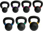 Powder Coated Cast Iron Kettlebell - Powder Coated for Durability, Available in Multiple Weights - Ideal for Strength Training and Conditioning