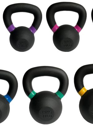 Powder Coated Cast Iron Kettlebell - Powder Coated for Durability, Available in Multiple Weights - Ideal for Strength Training and Conditioning