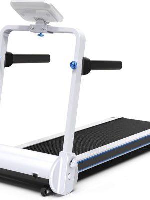 Folding Treadmill Electric Motorized Power Walking Jogging Running Exercise Fitness Machine Trainer Equipment for Home Gym Office Space Saver Easy Assembly