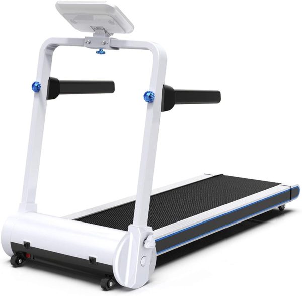 Folding Treadmill Electric Motorized Power Walking Jogging Running Exercise Fitness Machine Trainer Equipment for Home Gym Office Space Saver Easy Assembly