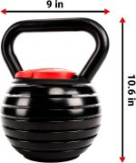 Adjustable Kettlebell with 7 Weight Levels from 10-40 lbs. Perfect for Abs, Arms, Legs, & Back Workouts