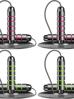 4 pack Jump Rope Skipping Rope for Rope Skipping, Speed Jump Rope for Exercise（green+red）