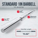 and 1 inch Barbell Weight Bars for Power-lifting and Strength Training