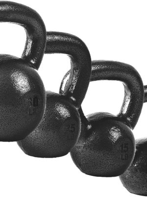 Barbell Black Cast Iron Kettlebell Single or Set | 10-80 Lbs