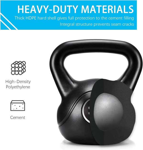 6pcs Kettlebell Set  Coated Kettlebells Weight Sets 5LB, 10LB, 15LB, 20LB, 25LB, 35LB Kettlebells for Home Fitness Gym