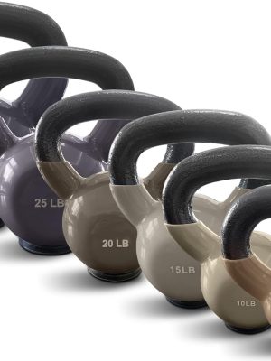 Kettlebells - Professional Grade, Kettlebell Set Vinyl Coated, Solid Cast Iron Weights With a Special Protective Bottom