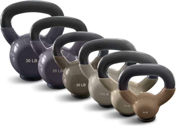Kettlebells - Professional Grade, Kettlebell Set Vinyl Coated, Solid Cast Iron Weights With a Special Protective Bottom