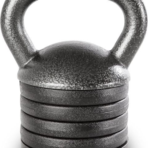 Adjustable Heavy-Duty Exercise Kettlebell Weight Set Strength Training and Equipment for Home Gyms , Grey