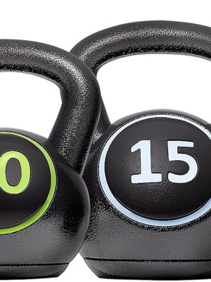 Kettlebell Sets 4 Piece Strength Training KettleBells Weight Set 5lb, 10lb, 15lb, 20lb Kettle Bell for Women & Men for Full Body Workout & Exercise Fitness
